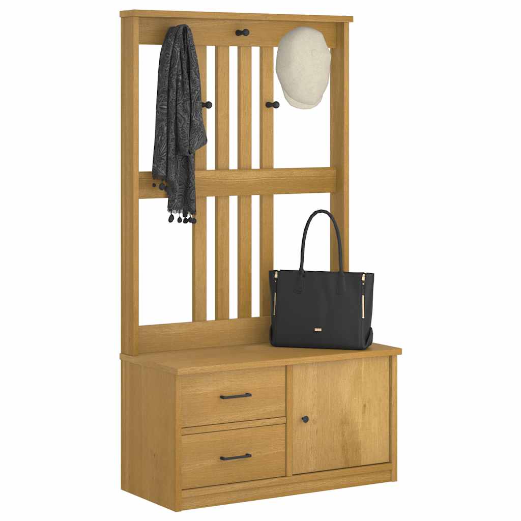 Portemanteau SANDNES 87x40x159,5 cm bois massif pin - XIOS