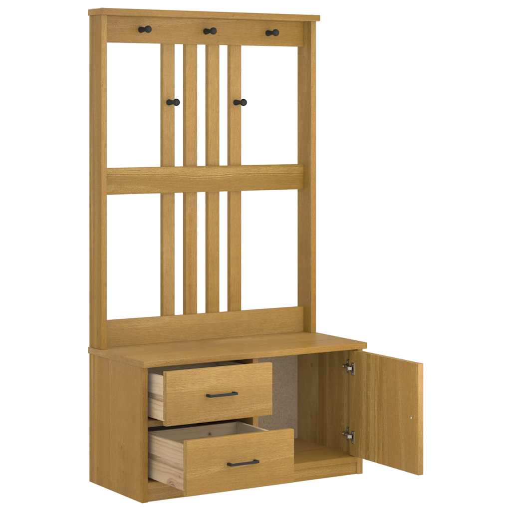 Portemanteau SANDNES 87x40x159,5 cm bois massif pin - XIOS