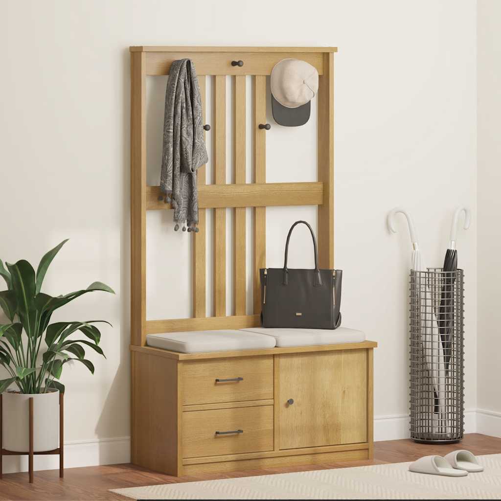 Portemanteau SANDNES 87x40x159,5 cm bois massif pin - XIOS