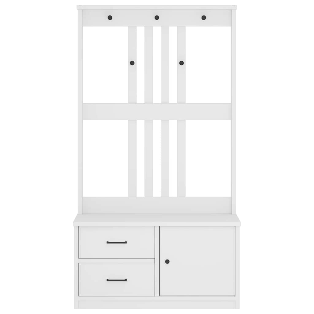 Portemanteau SANDNES blanc 87x40x159,5 cm bois massif pin - XIOS