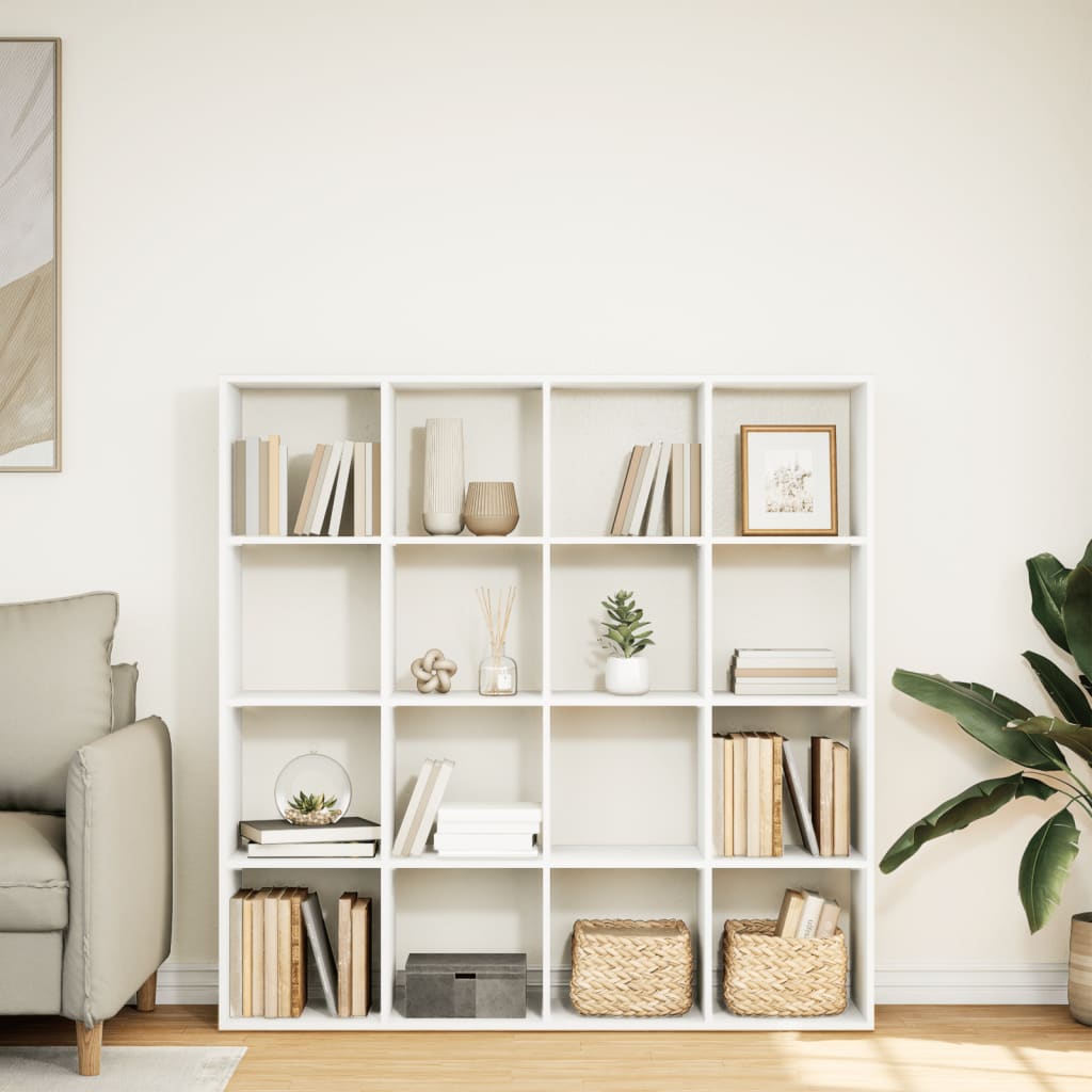 Bibliothèque blanc 137,5x29x137,5 cm bois d'ingénierie - XIOS