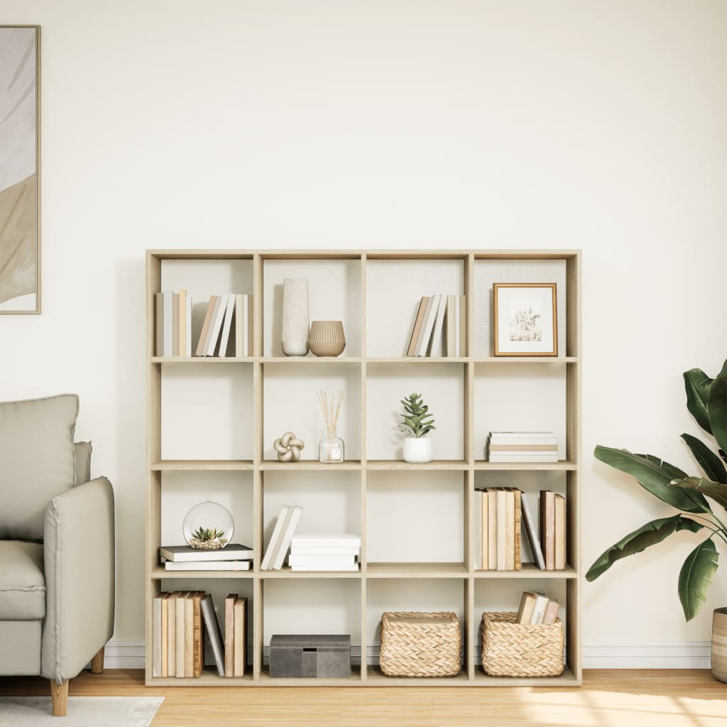 Bibliothèque chêne sonoma 137,5x29x137,5 cm bois d'ingénierie - XIOS