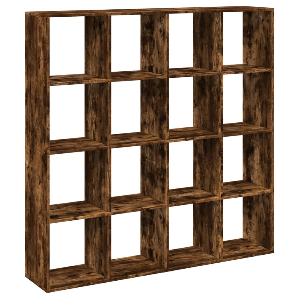 Bibliothèque chêne fumé 137,5x29x137,5 cm bois d'ingénierie - XIOS