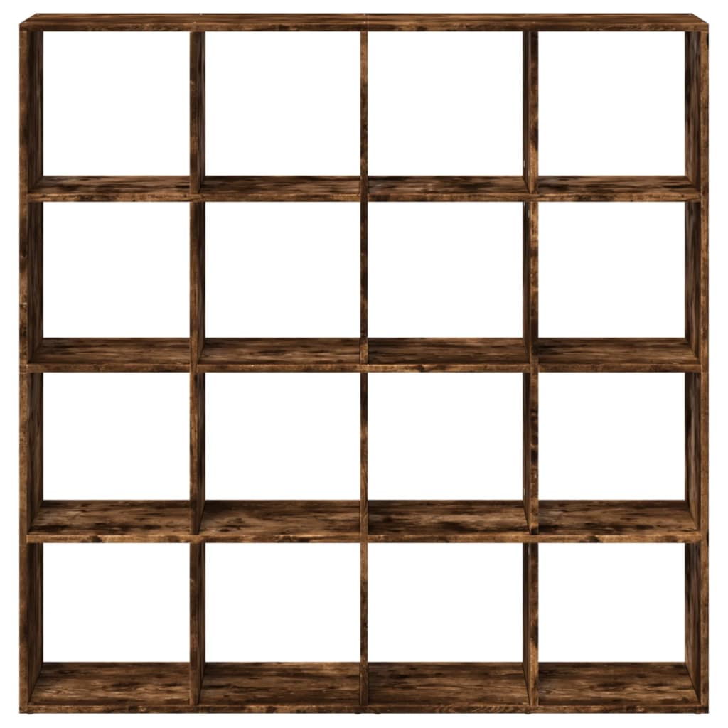 Bibliothèque chêne fumé 137,5x29x137,5 cm bois d'ingénierie - XIOS