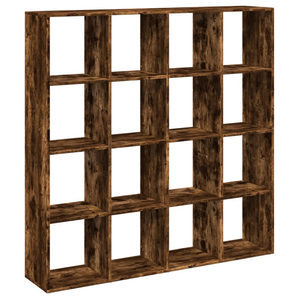 Bibliothèque chêne fumé 137,5x29x137,5 cm bois d'ingénierie - XIOS