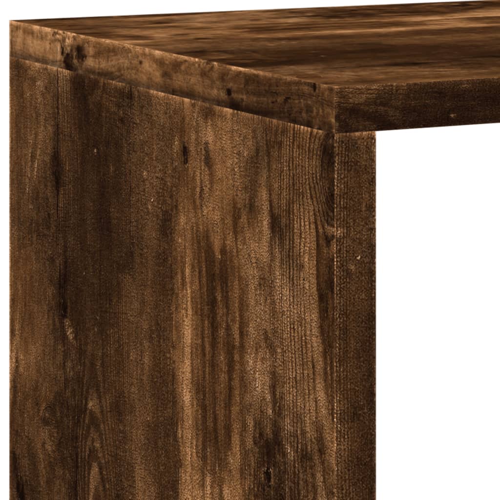 Bibliothèque chêne fumé 137,5x29x137,5 cm bois d'ingénierie - XIOS