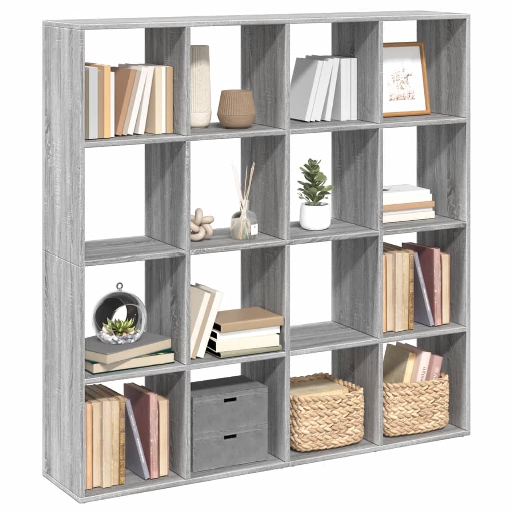Bibliothèque sonoma gris 137,5x29x137,5 cm bois d'ingénierie - XIOS