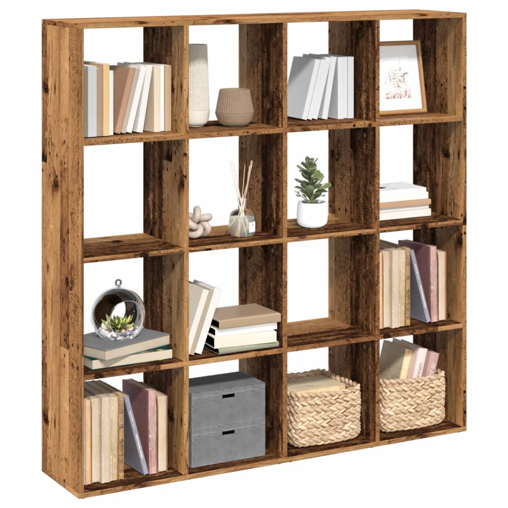 Bibliothèque vieux bois 137,5x29x137,5 cm bois d'ingénierie - XIOS