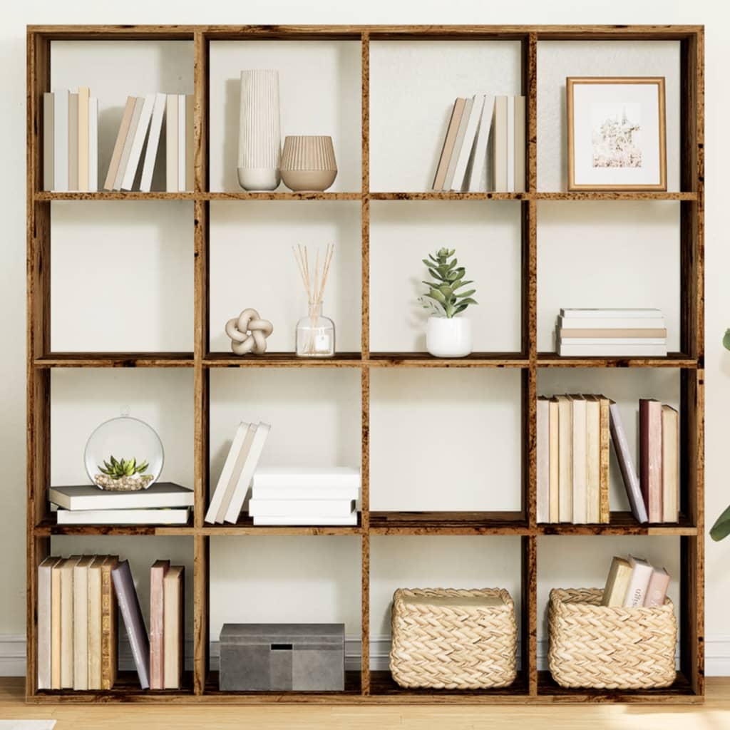 Bibliothèque vieux bois 137,5x29x137,5 cm bois d'ingénierie - XIOS
