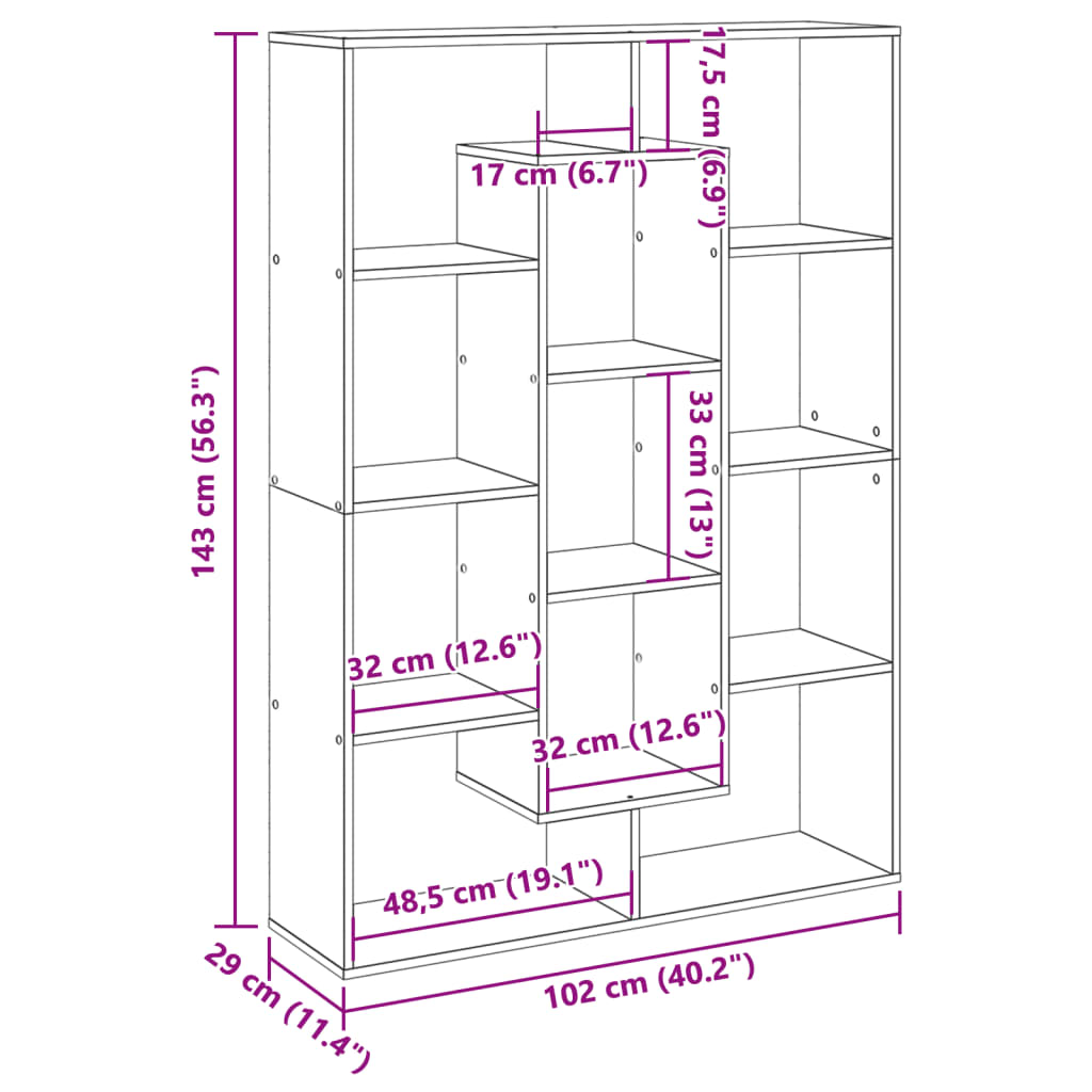 Bibliothèque blanc 102x29x143 cm bois d'ingénierie - XIOS