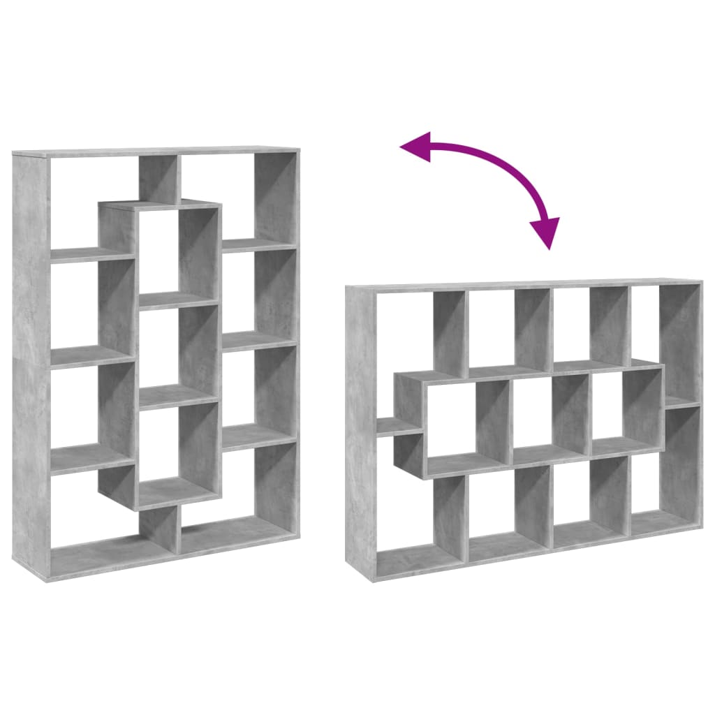 Bibliothèque gris béton 102x29x143 cm bois d'ingénierie - XIOS