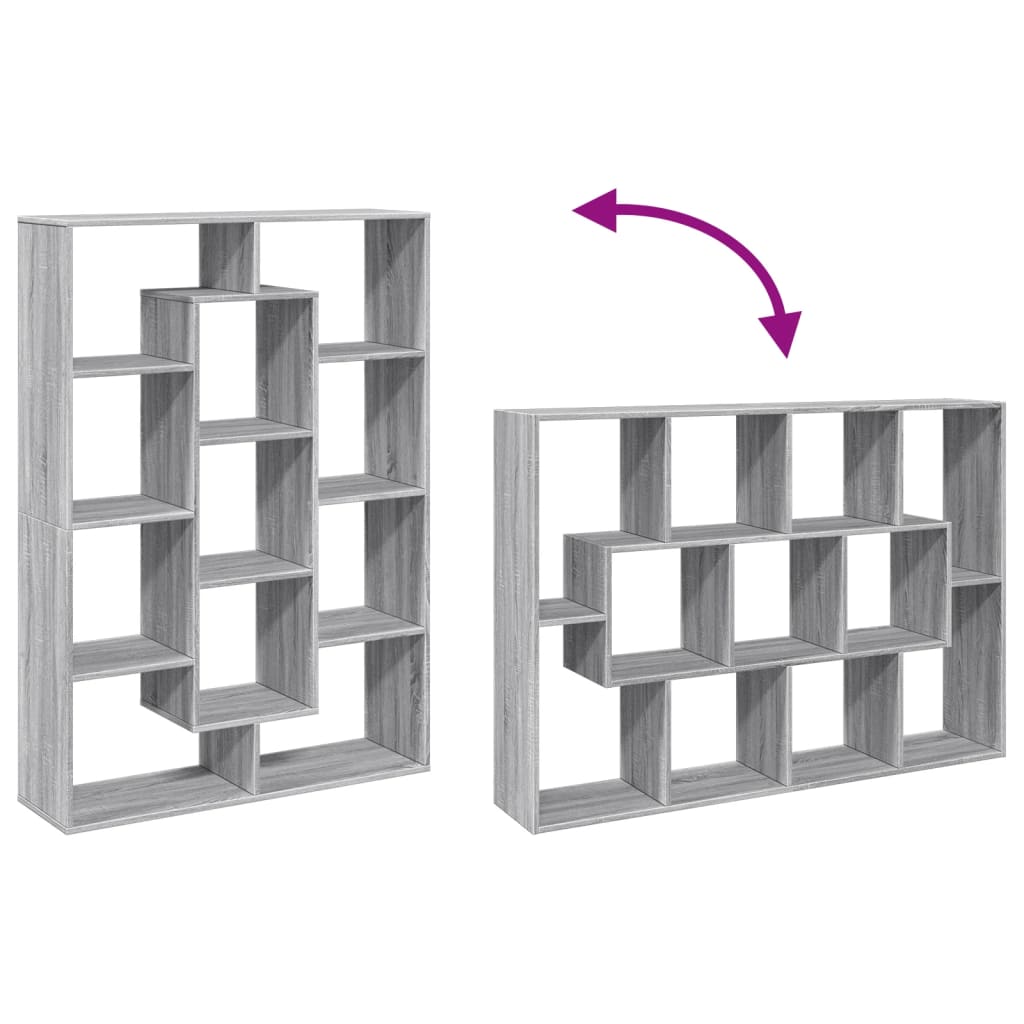 Bibliothèque sonoma gris 102x29x143 cm bois d'ingénierie - XIOS