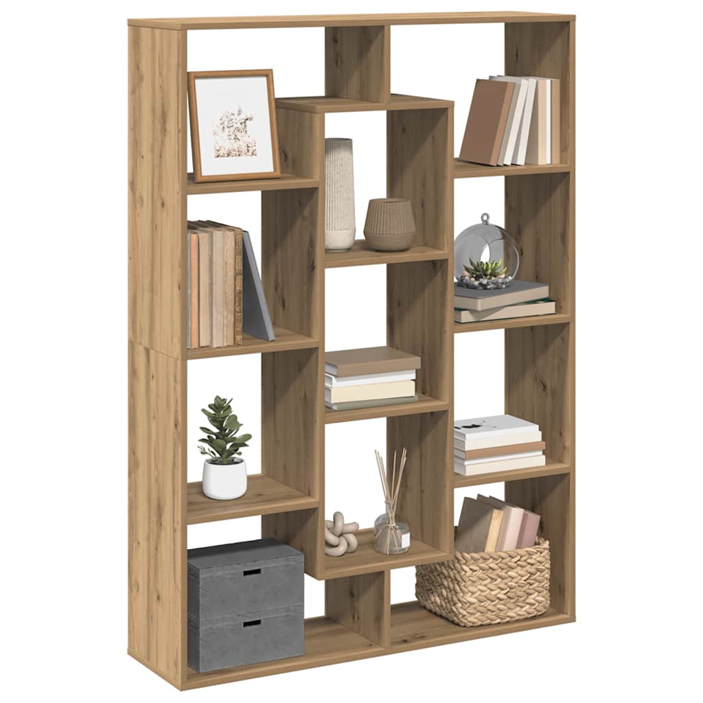 Bibliothèque chêne artisanal 102x29x143 cm bois d'ingénierie