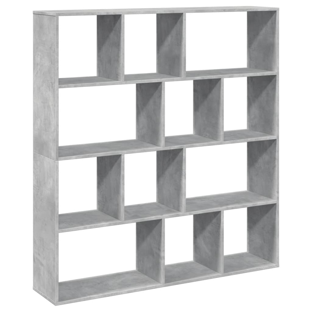 Bibliothèque gris béton 132x29x141,5 cm bois d'ingénierie - XIOS