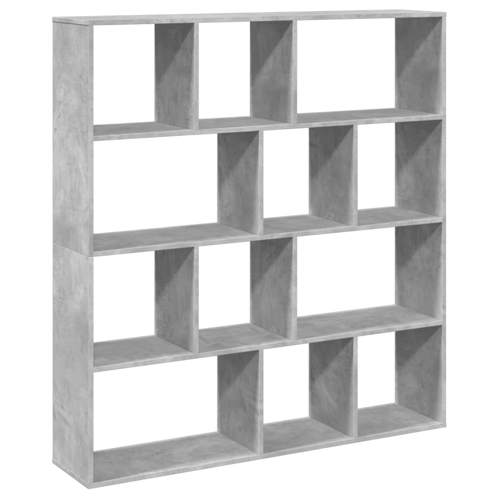 Bibliothèque gris béton 132x29x141,5 cm bois d'ingénierie - XIOS