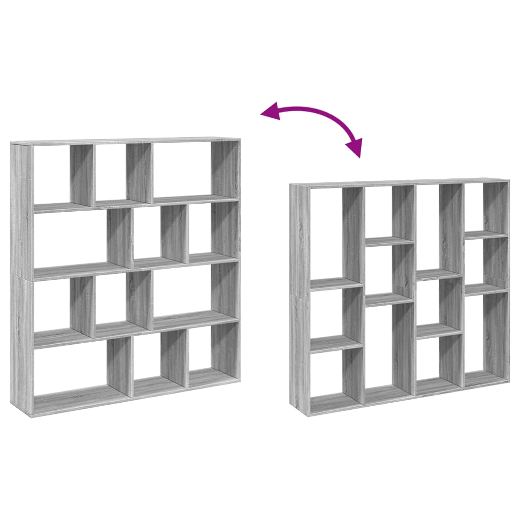 Bibliothèque sonoma gris 132x29x141,5 cm bois d'ingénierie - XIOS