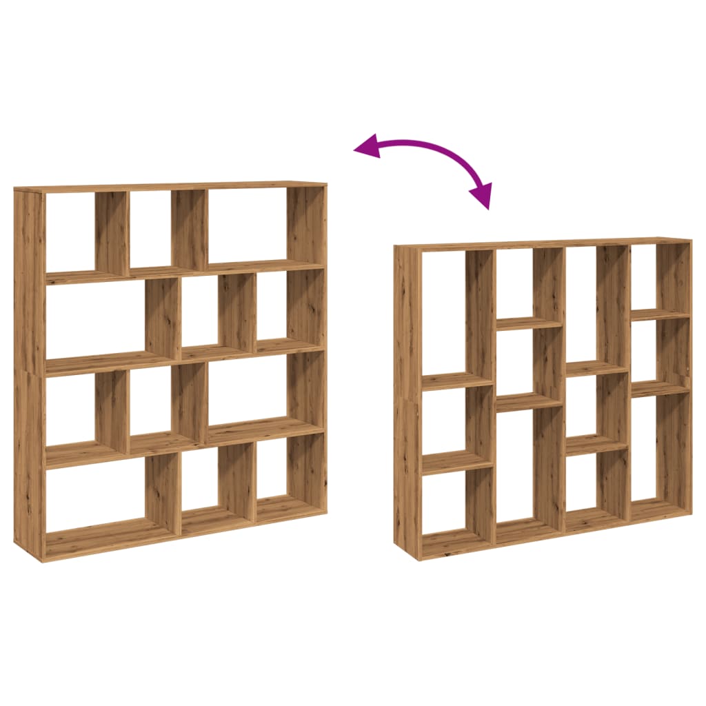 Bibliothèque chêne artisanal 132x29x141,5 cm bois d'ingénierie - XIOS