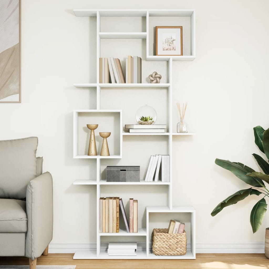Bibliothèque blanc 92x29x188 cm bois d'ingénierie - XIOS