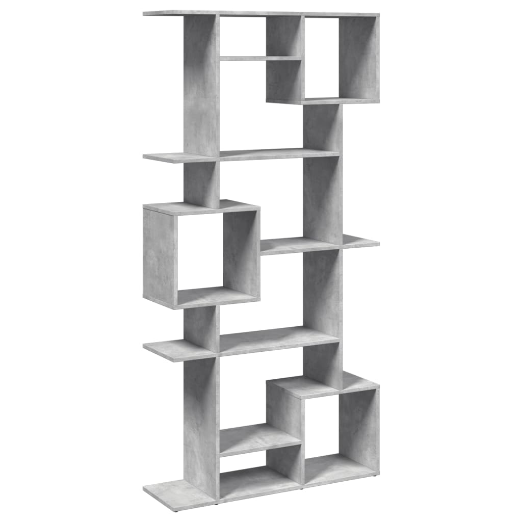 Bibliothèque gris béton 92x29x188 cm bois d'ingénierie - XIOS