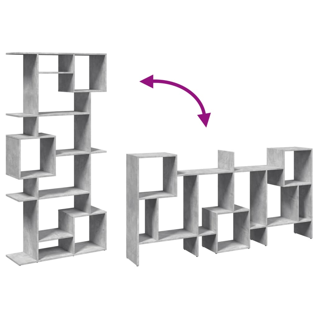 Bibliothèque gris béton 92x29x188 cm bois d'ingénierie - XIOS