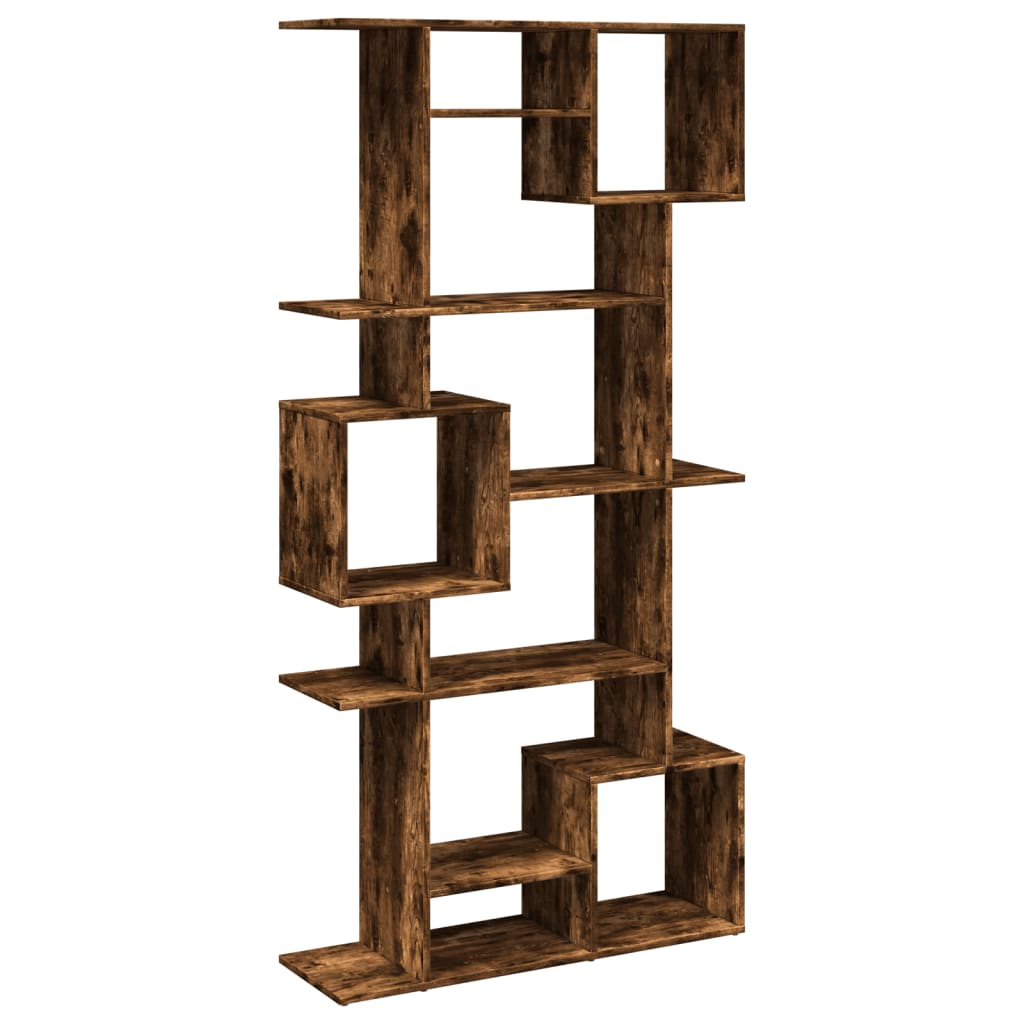 Bibliothèque chêne fumé 92x29x188 cm bois d'ingénierie - XIOS