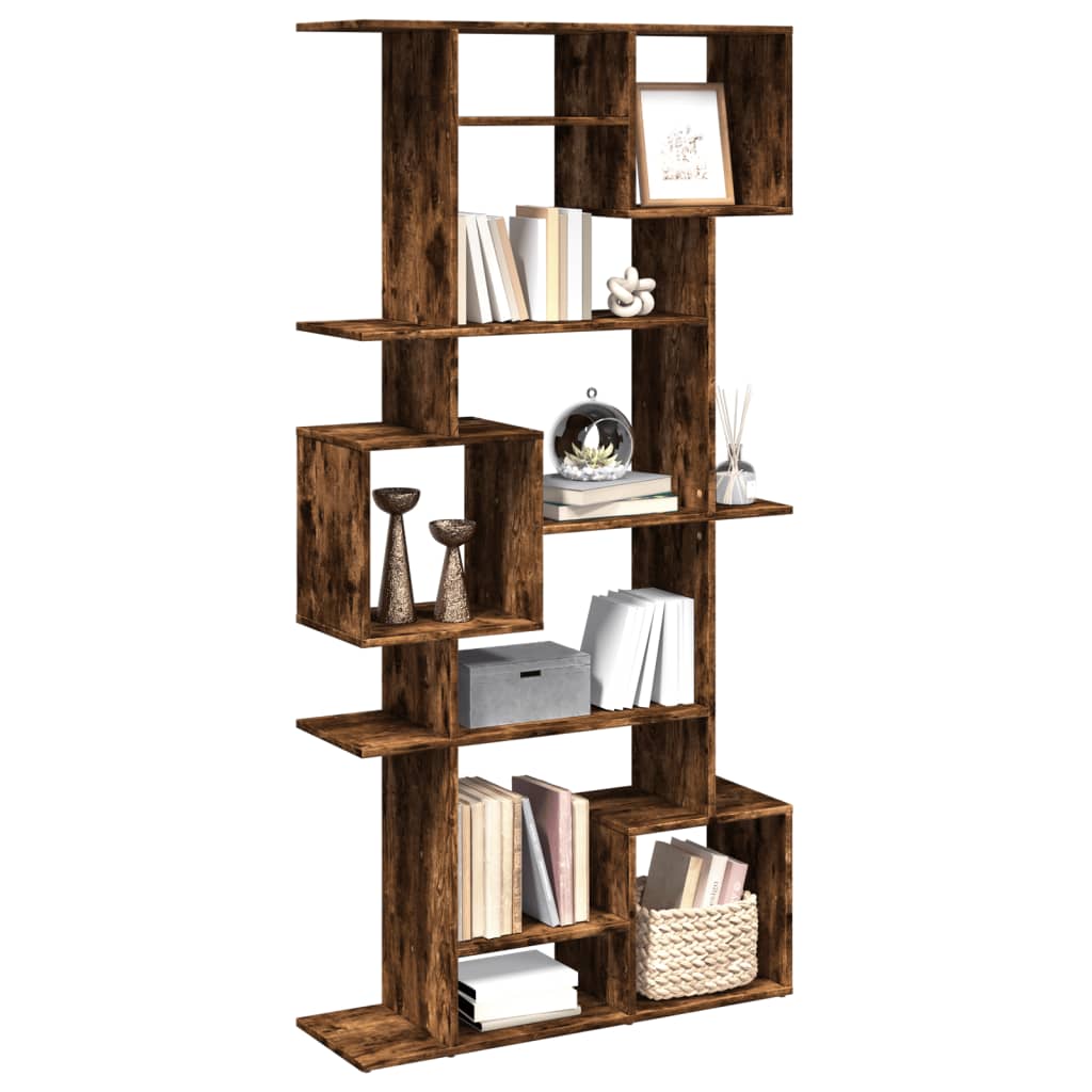 Bibliothèque chêne fumé 92x29x188 cm bois d'ingénierie - XIOS