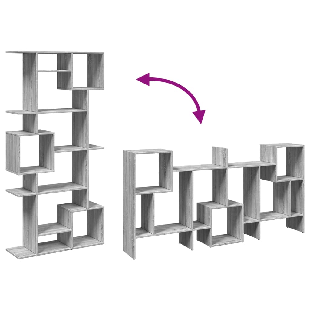 Bibliothèque sonoma gris 92x29x188 cm bois d'ingénierie - XIOS