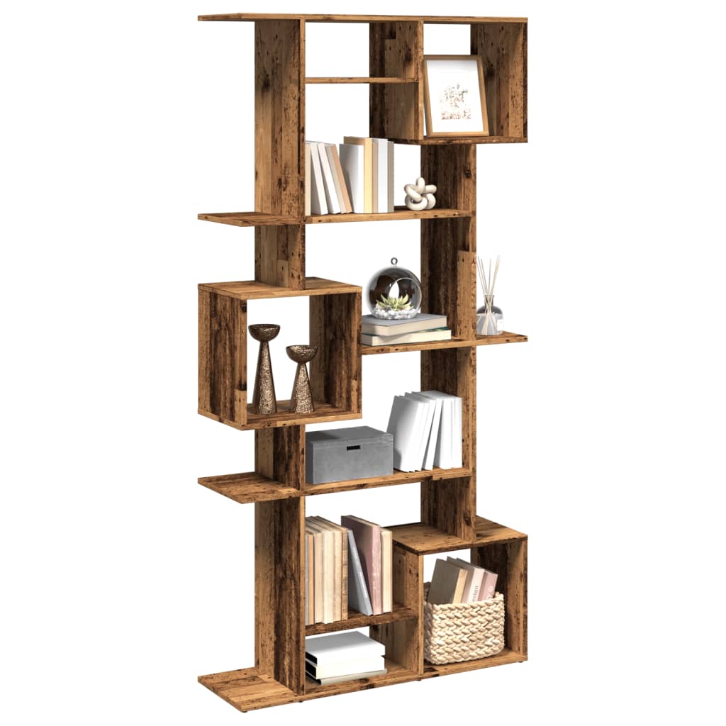 Bibliothèque vieux bois 92x29x188 cm bois d'ingénierie - XIOS