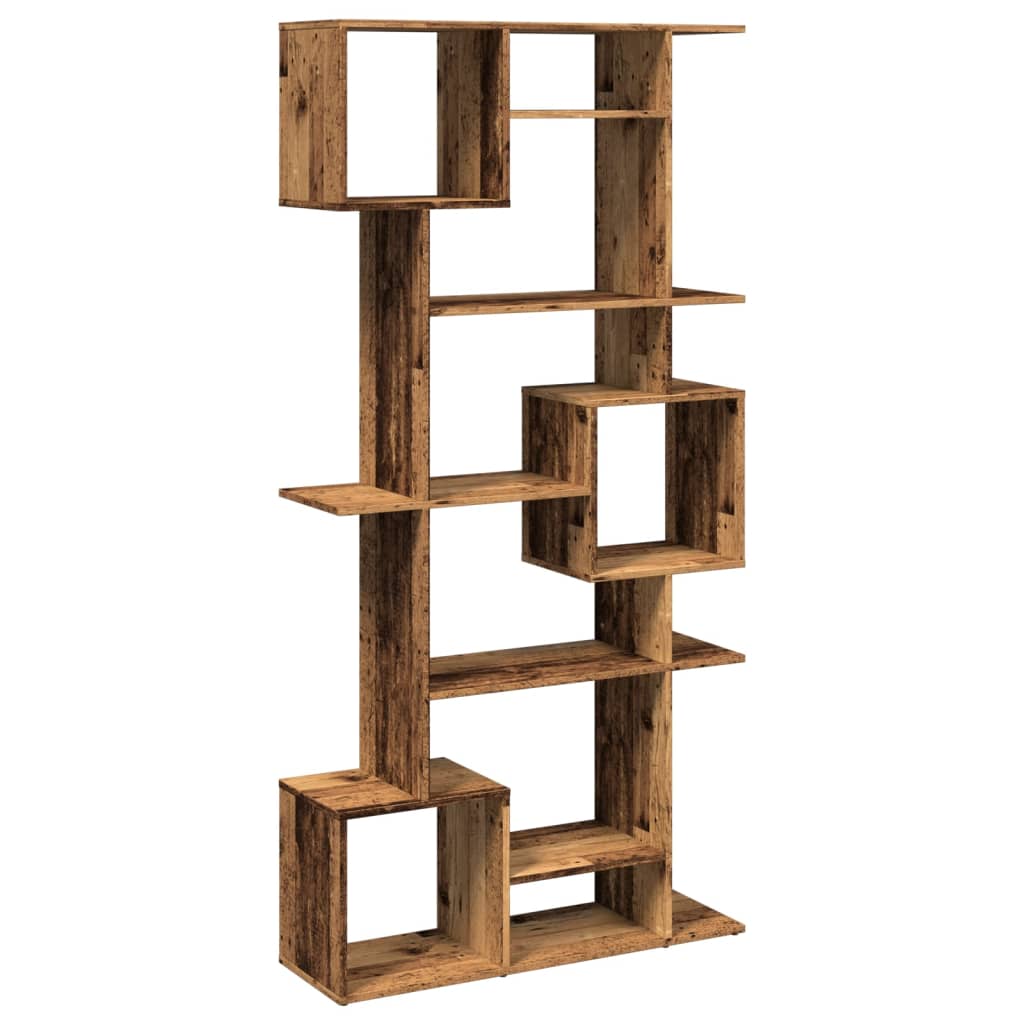 Bibliothèque vieux bois 92x29x188 cm bois d'ingénierie - XIOS