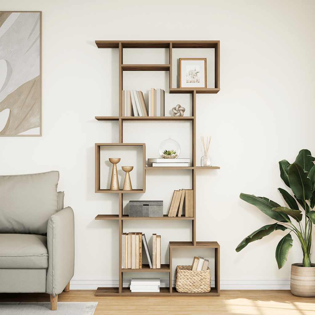 Bibliothèque chêne artisanal 92x29x188 cm bois d'ingénierie - XIOS