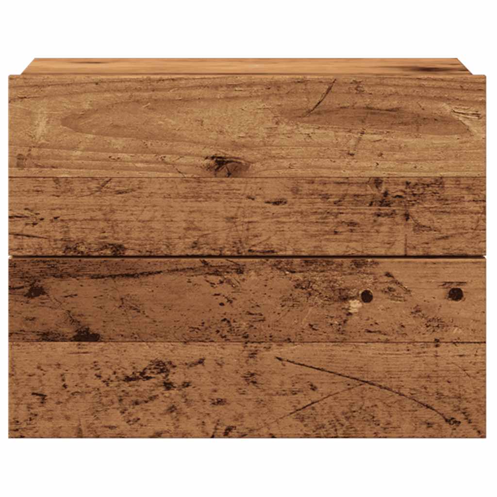 Table de chevet murale vieux bois 40x32x30 cm