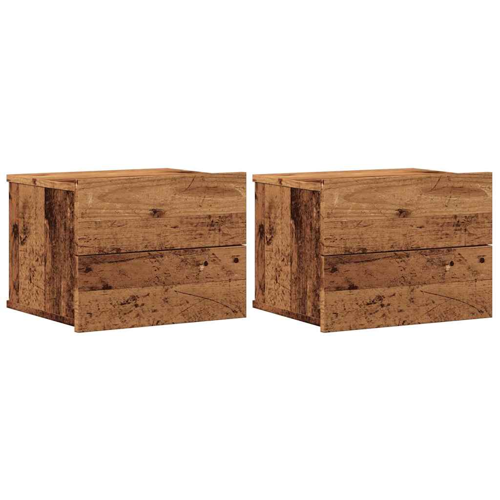 Tables de chevet murales 2 pcs vieux bois 40x32x30 cm - XIOS