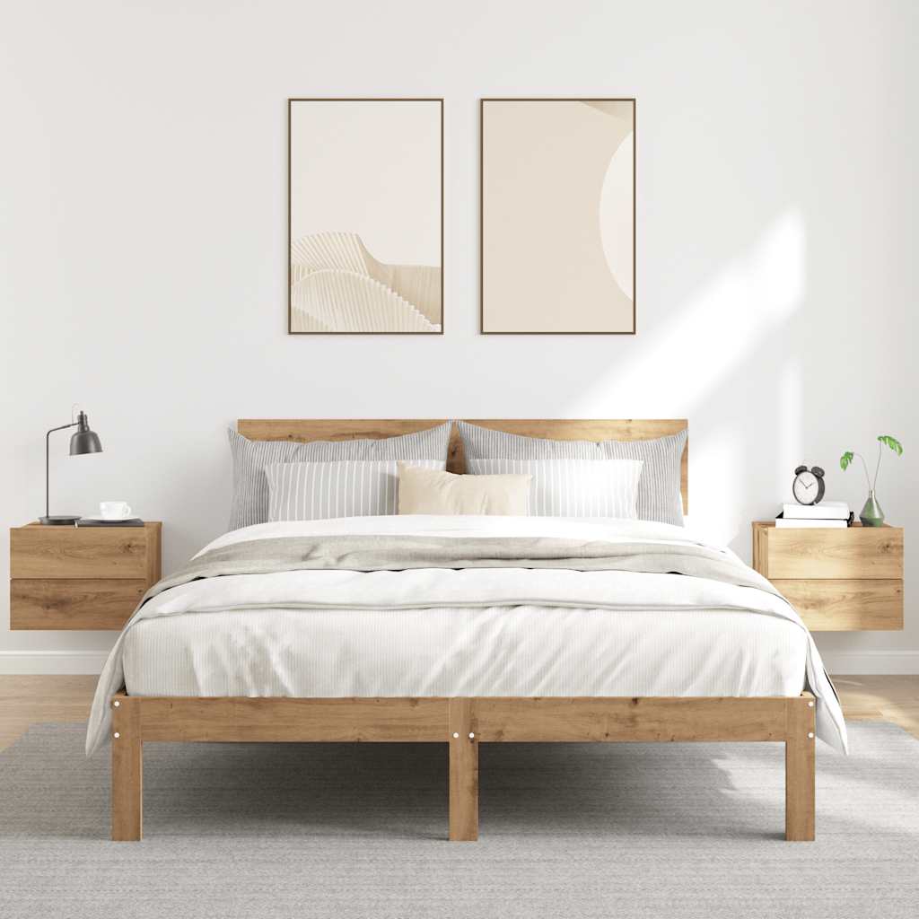 Tables de chevet murales 2 pcs chêne artisanal 40x32x30 cm
