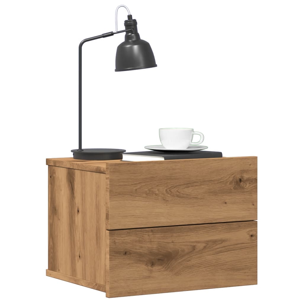 Tables de chevet murales 2 pcs chêne artisanal 40x32x30 cm - XIOS