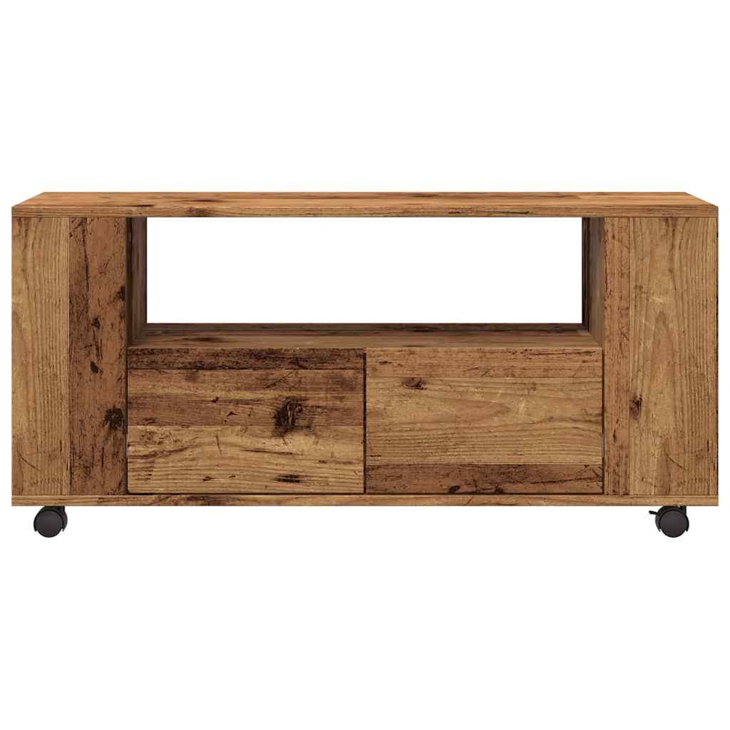 Meuble TV avec roulettes vieux bois bois d'ingénierie - XIOS
