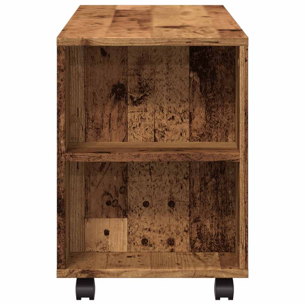 Meuble TV avec roulettes vieux bois bois d'ingénierie - XIOS