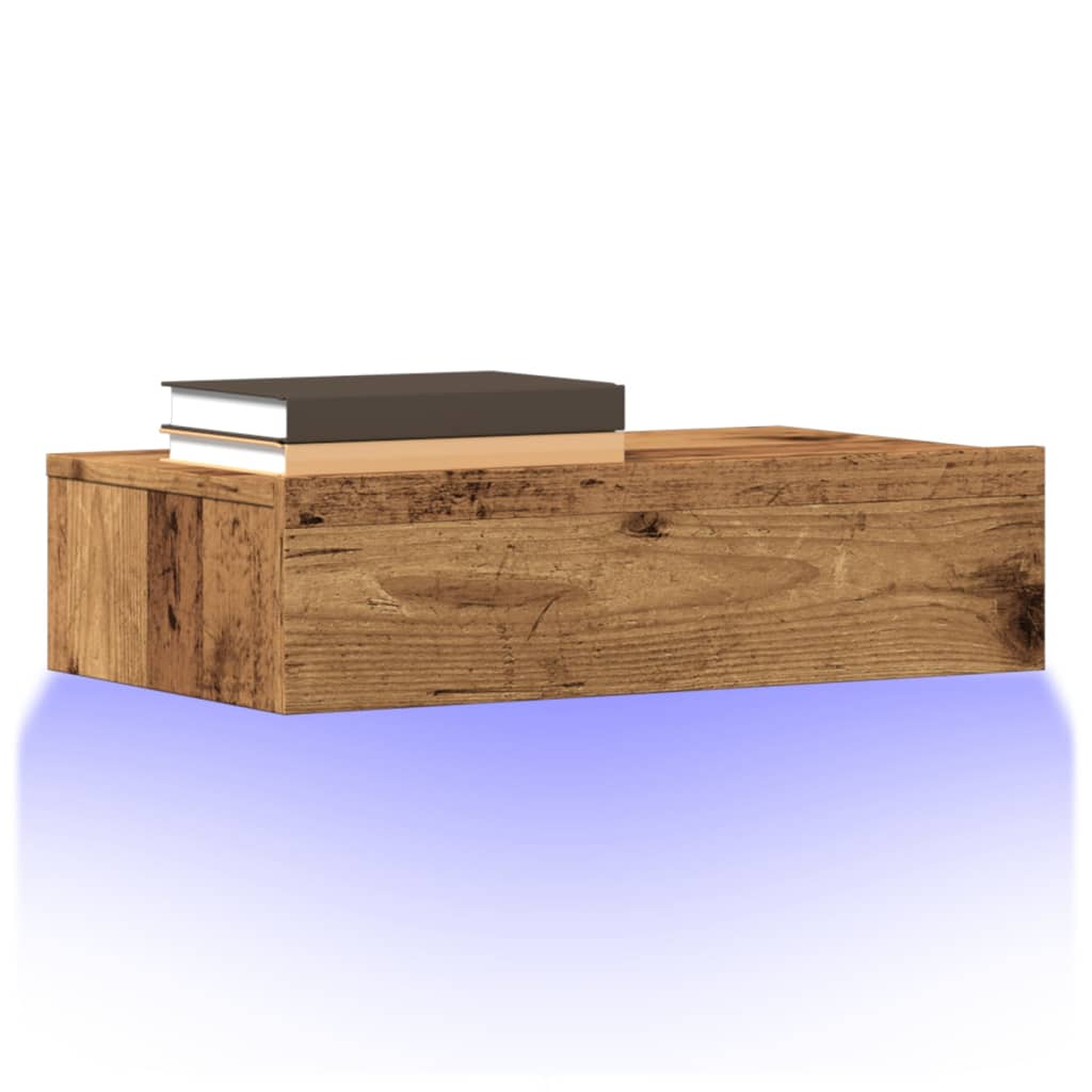 Meubles TV avec éclairage LED 2 pcs vieux bois 60x35x15,5 cm - XIOS