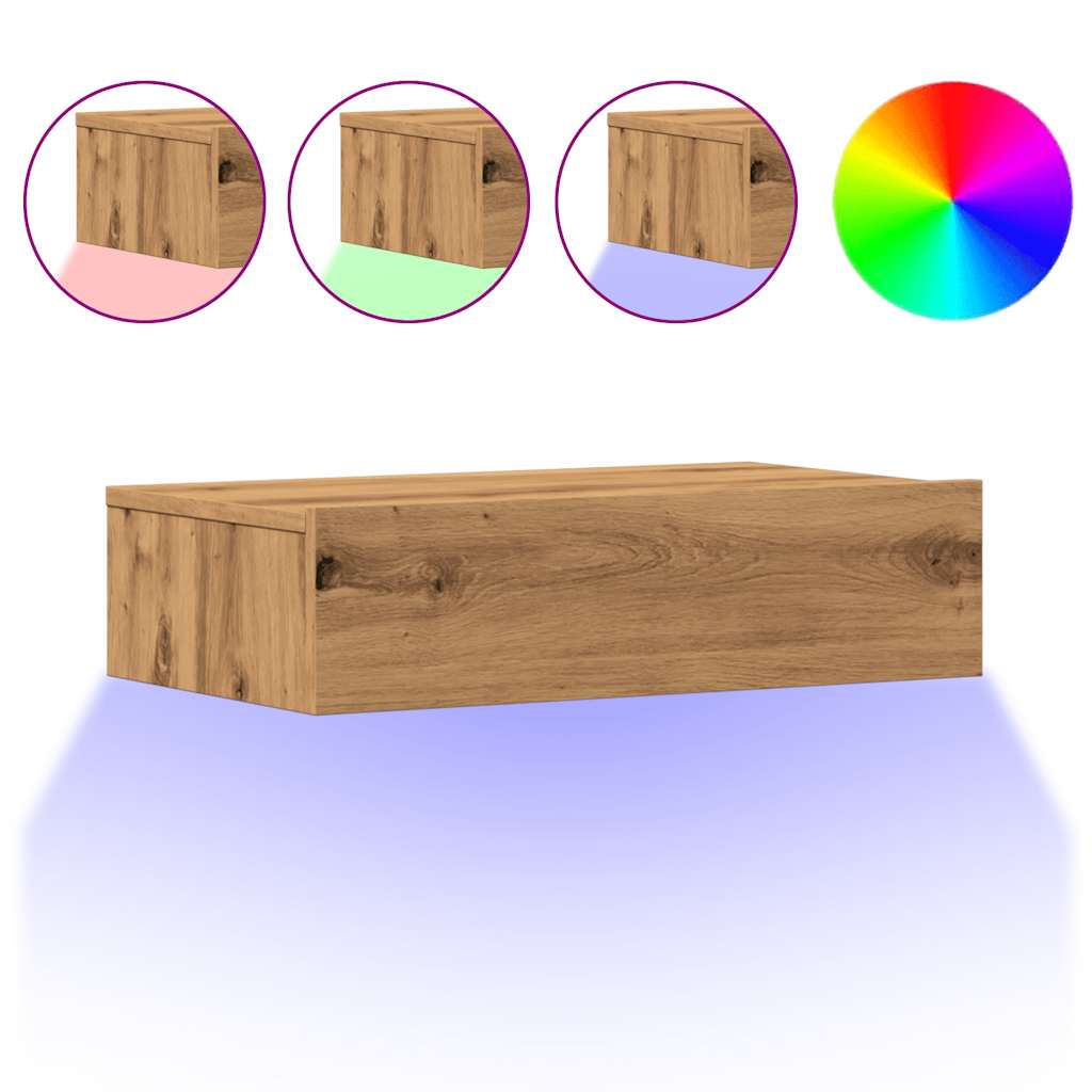 Meubles TV avec éclairages LED 2 pcs chêne artisanal - XIOS
