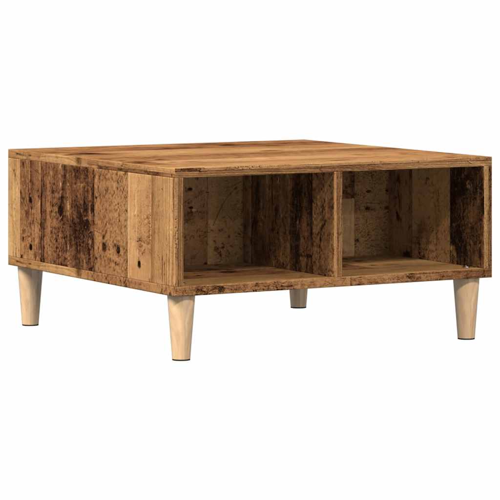 Table basse vieux bois 60x60x30 cm bois d'ingénierie - XIOS
