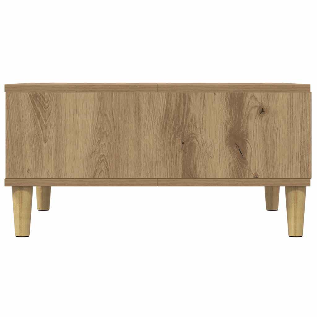 Table basse chêne artisanal 60x60x30 cm bois d'ingénierie - XIOS