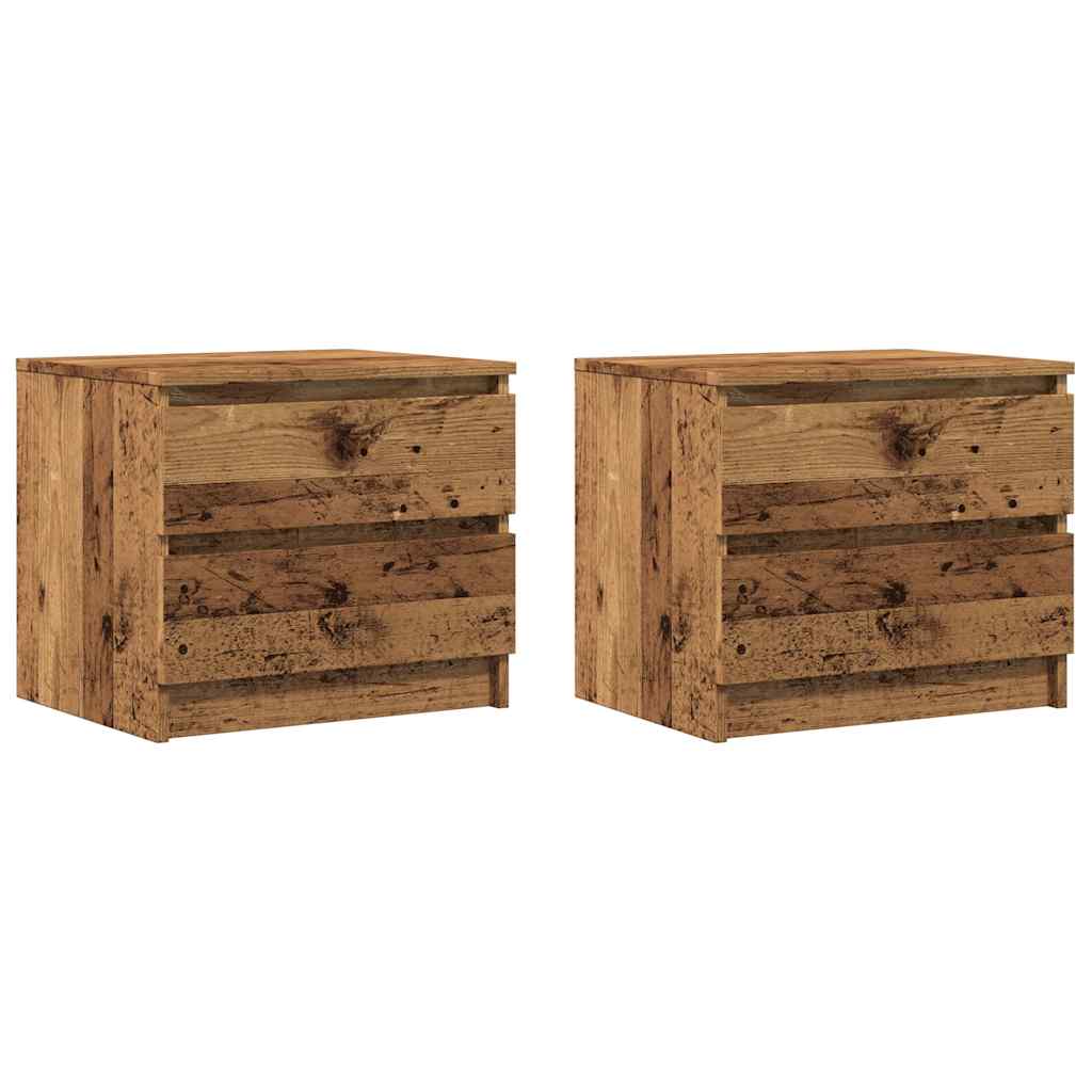 Tables de chevet 2 pcs vieux bois 50x40x43.5 cm bois ingénierie - XIOS