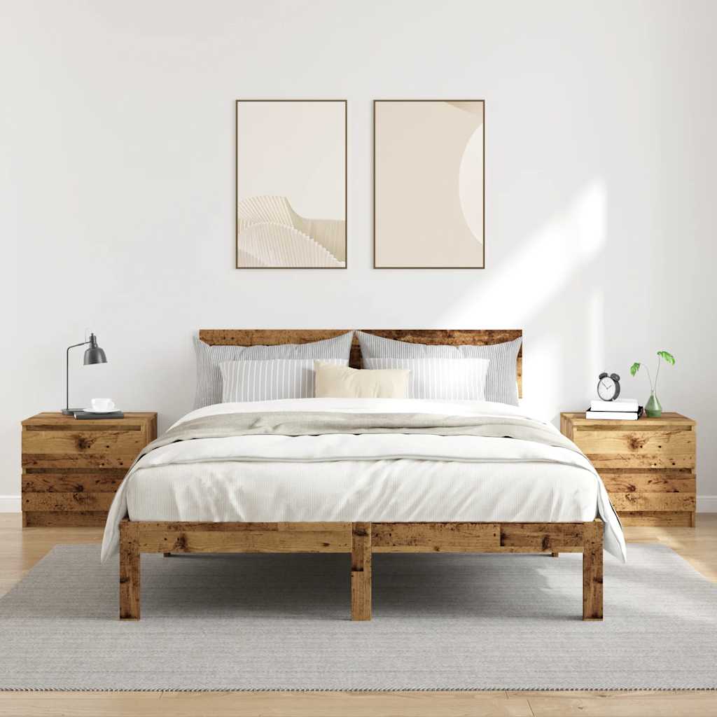 Tables de chevet 2 pcs vieux bois 50x40x43.5 cm bois ingénierie - XIOS