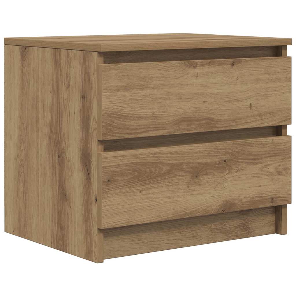 Table de chevet chêne artisanal 50x40x43.5 cm bois d’ingénierie - XIOS
