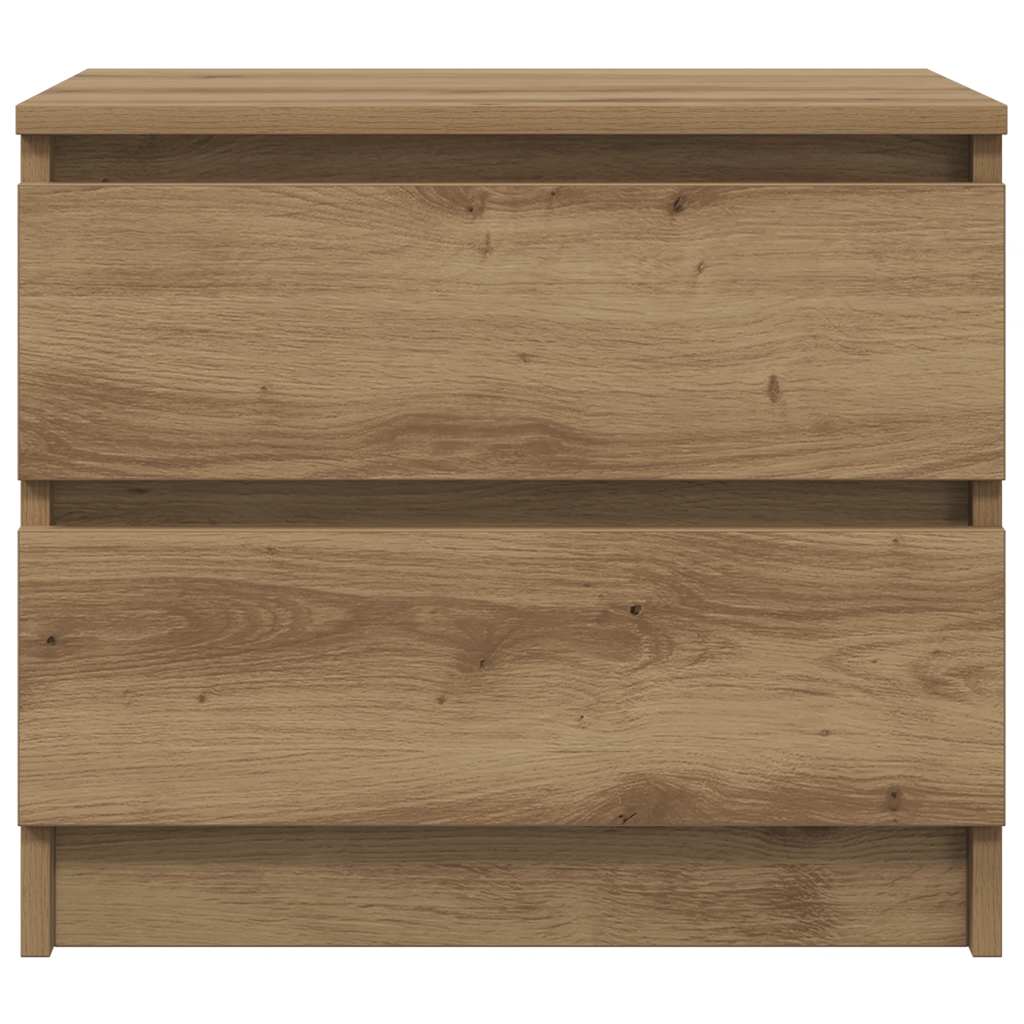 Table de chevet chêne artisanal 50x40x43.5 cm bois d’ingénierie - XIOS