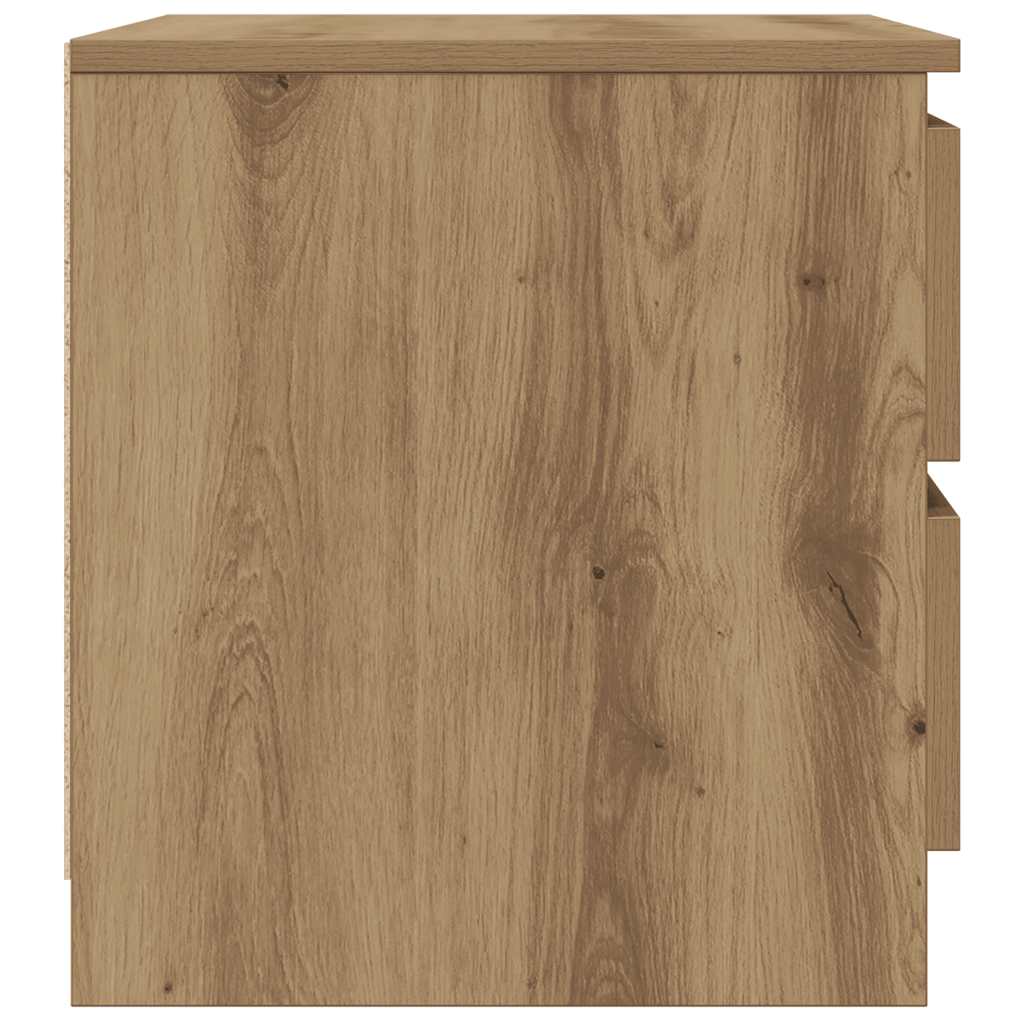 Table de chevet chêne artisanal 50x40x43.5 cm bois d’ingénierie - XIOS