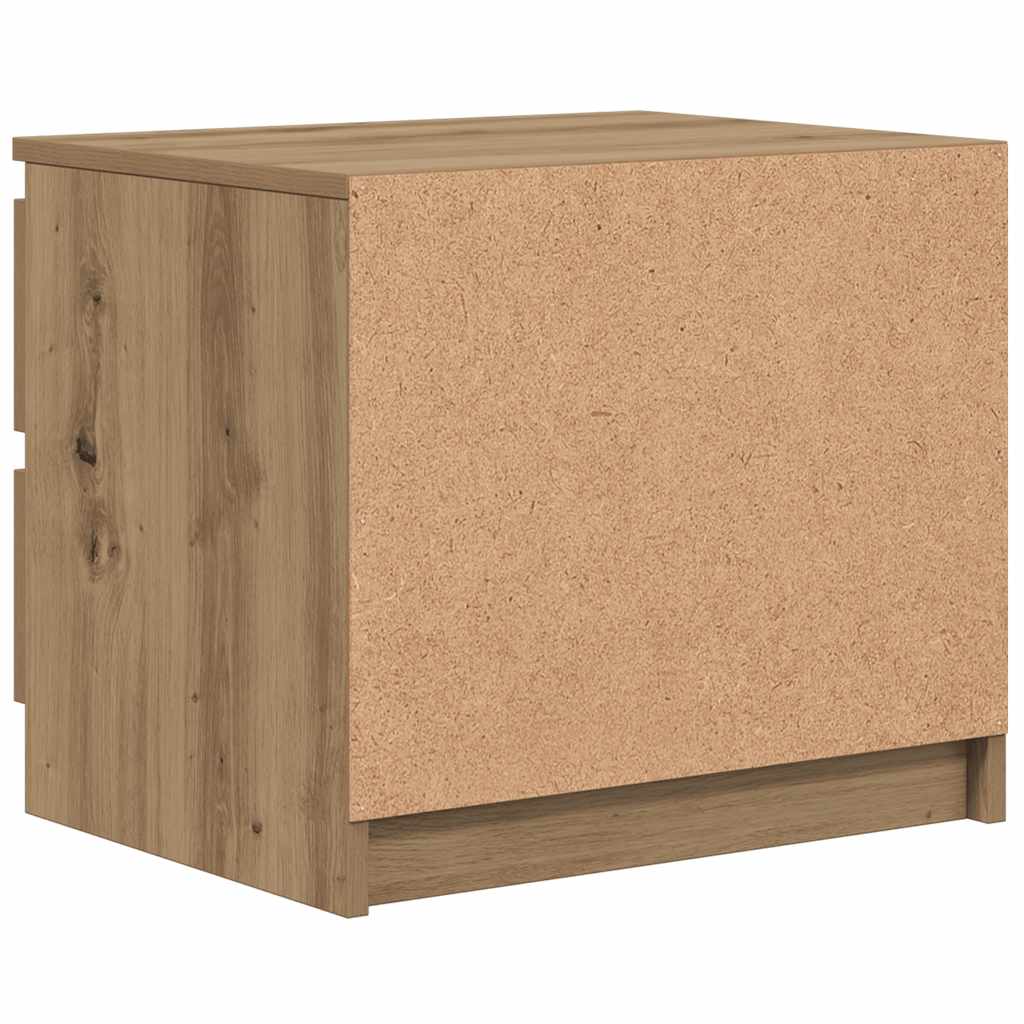 Table de chevet chêne artisanal 50x40x43.5 cm bois d’ingénierie - XIOS