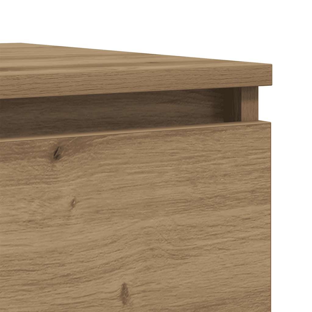 Table de chevet chêne artisanal 50x40x43.5 cm bois d’ingénierie - XIOS