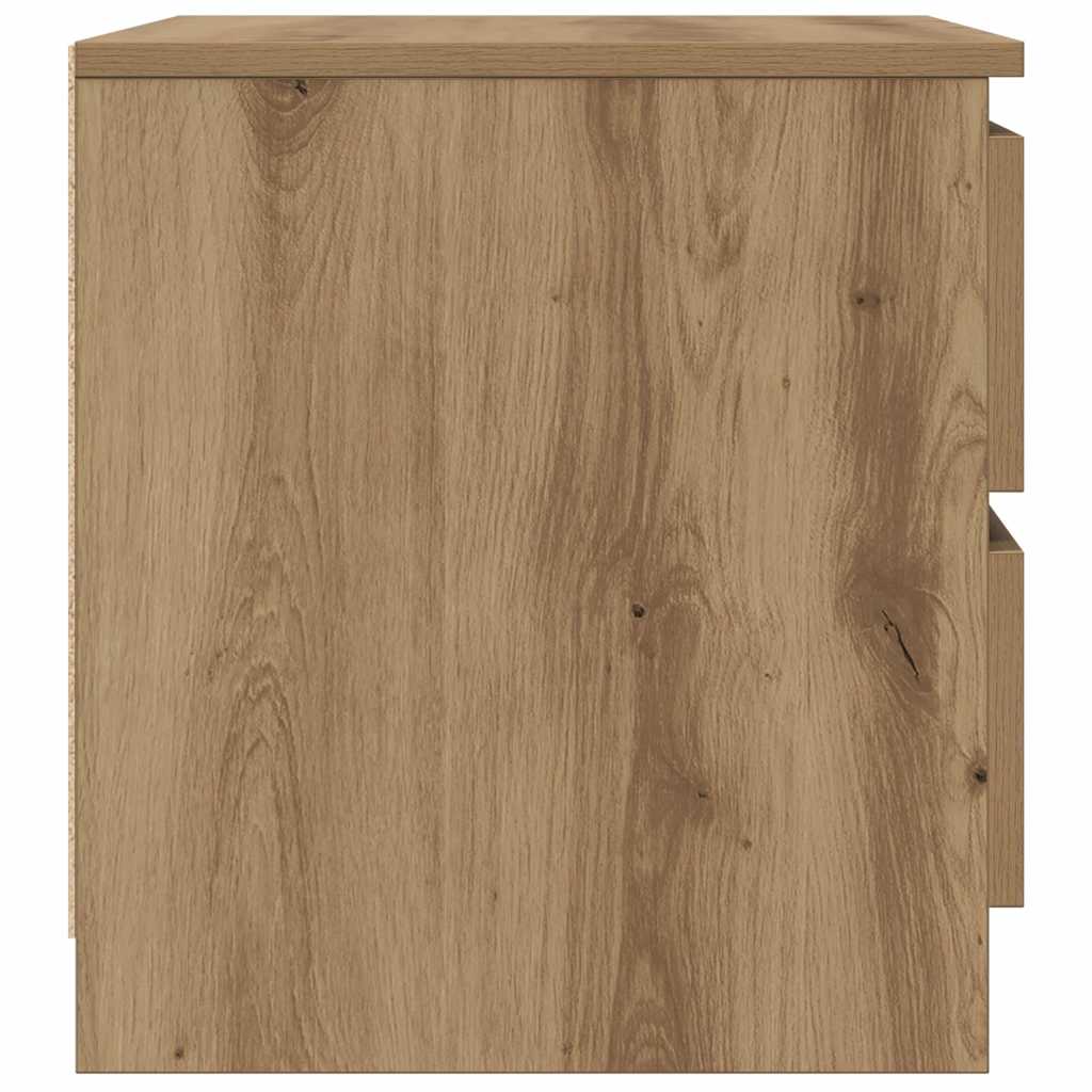 Tables chevet 2pcs chêne artisanal 50x40x43.5cm bois ingénierie - XIOS