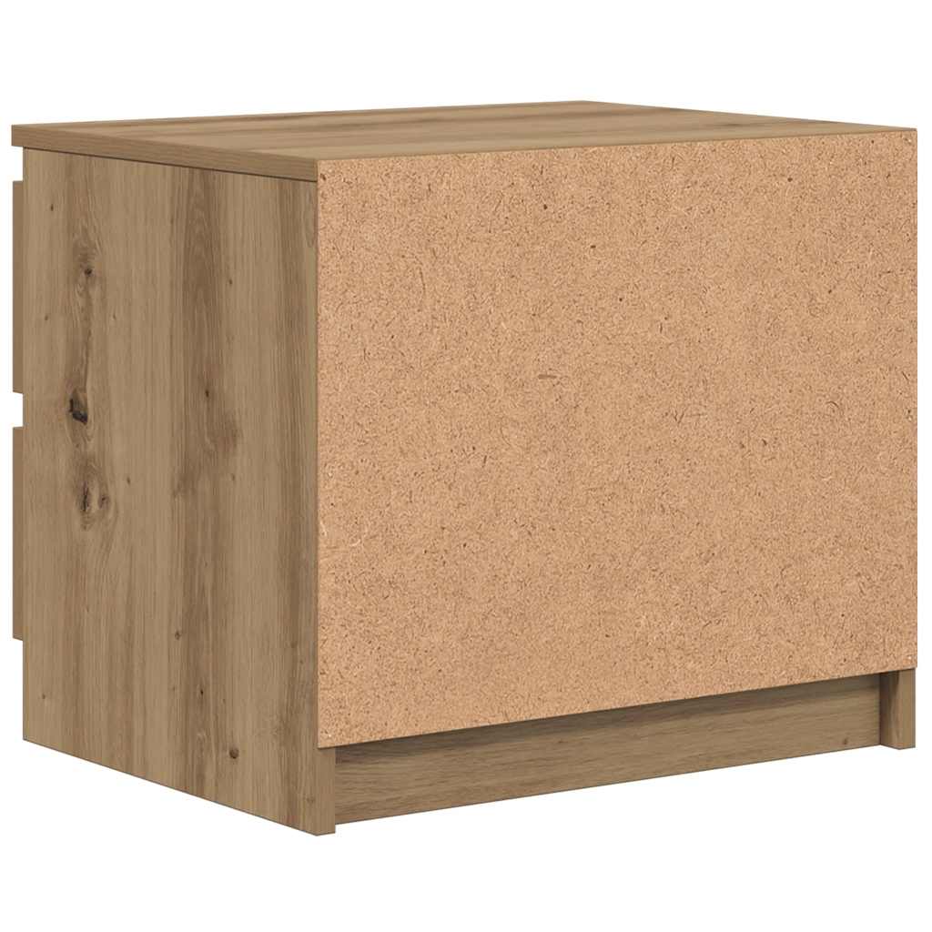 Tables chevet 2pcs chêne artisanal 50x40x43.5cm bois ingénierie - XIOS