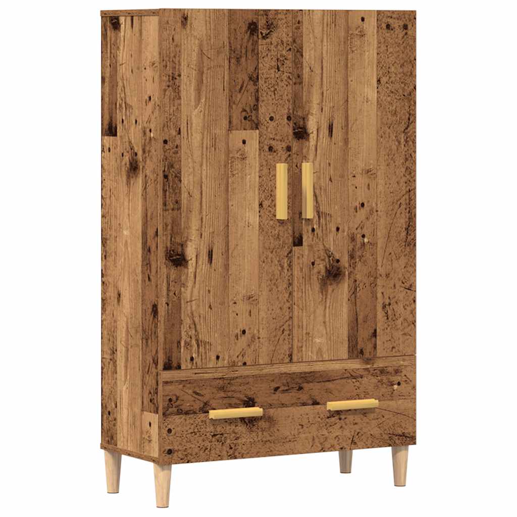 Buffet haut vieux bois 70x31x115 cm bois d'ingénierie - XIOS